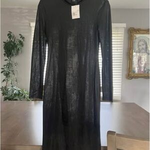Forever 21 Shimmering Black Long Sleeve Dress